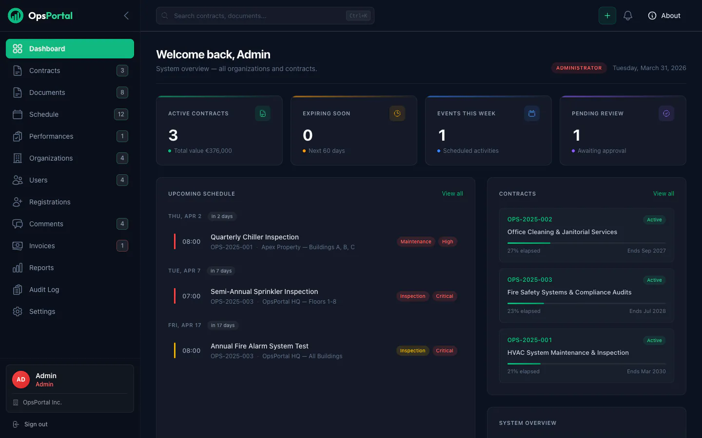 OpsPortal — Role-Based Login
